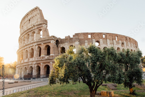 The Colosseum in Rome, Italy, at sunrise photo