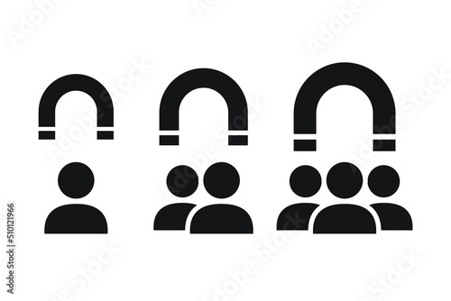 Attracting customer icon. Vector illustration