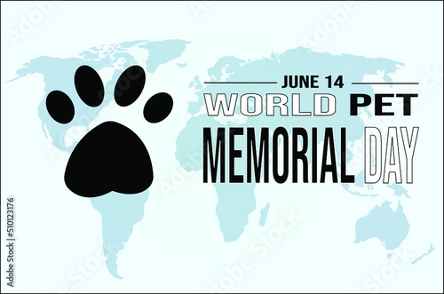 World Pet Memorial Day on June 14 offers a time for pet owners to remember the furry companions that have passed away. Vector Illustration
