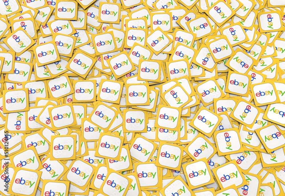 2 Aufkleber „Finden Sie Uns Bei EBAY“ – Für Social Media, Business, Shop-Werbung, Selbstklebend