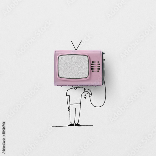 Man with tv head