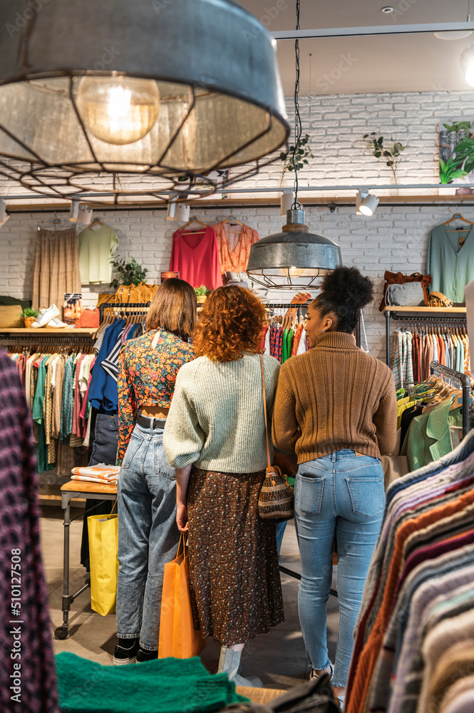 Multiracial women shopping Multiracial women shopping