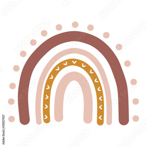 Rainbow boho, Boho shape. Print for baby bedrooms, playroom