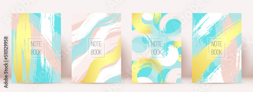 Notebook cover grunge brushstroke colour flat set. Delicate pastel background screen saver exquisite vintage expensive wide brushed stain paper print place ads txt sign postcard modern paper template