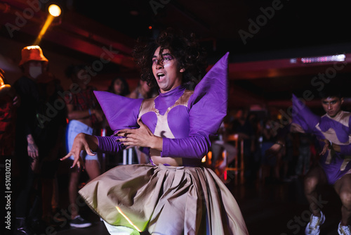 Group of drag queens performing at a club