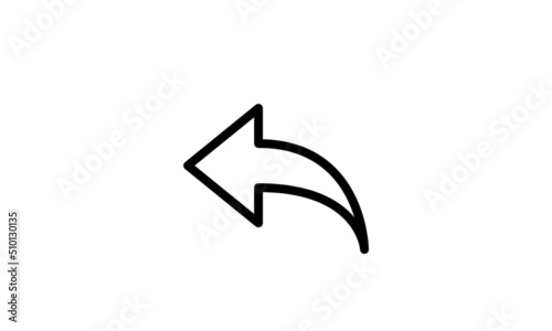 Free Download reply arrow icon vector simple minimalist with white background - GFXLoad