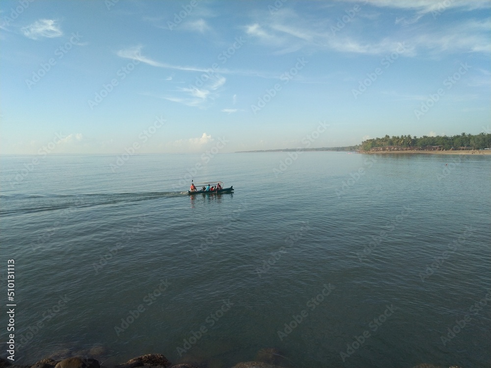 coast, beach, sea, calm, boat, boat on the beach, blue sea, nature, ocean, sky