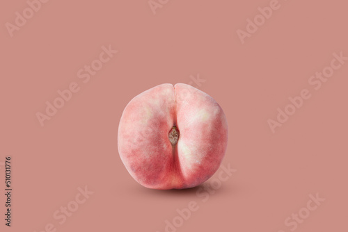 Pink peach isolated on studio background