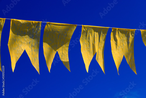 bandeiras amarela decorativas de festa junina no brasil photo