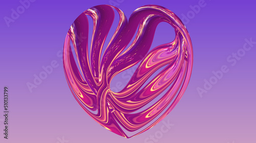 Abstract figure of hearts on a blurred purple background