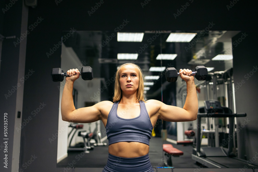 Strong woman in the gym