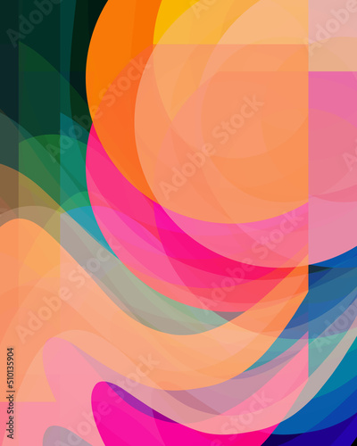 Bold Abstract Layered Artwork In Summer Colors photo