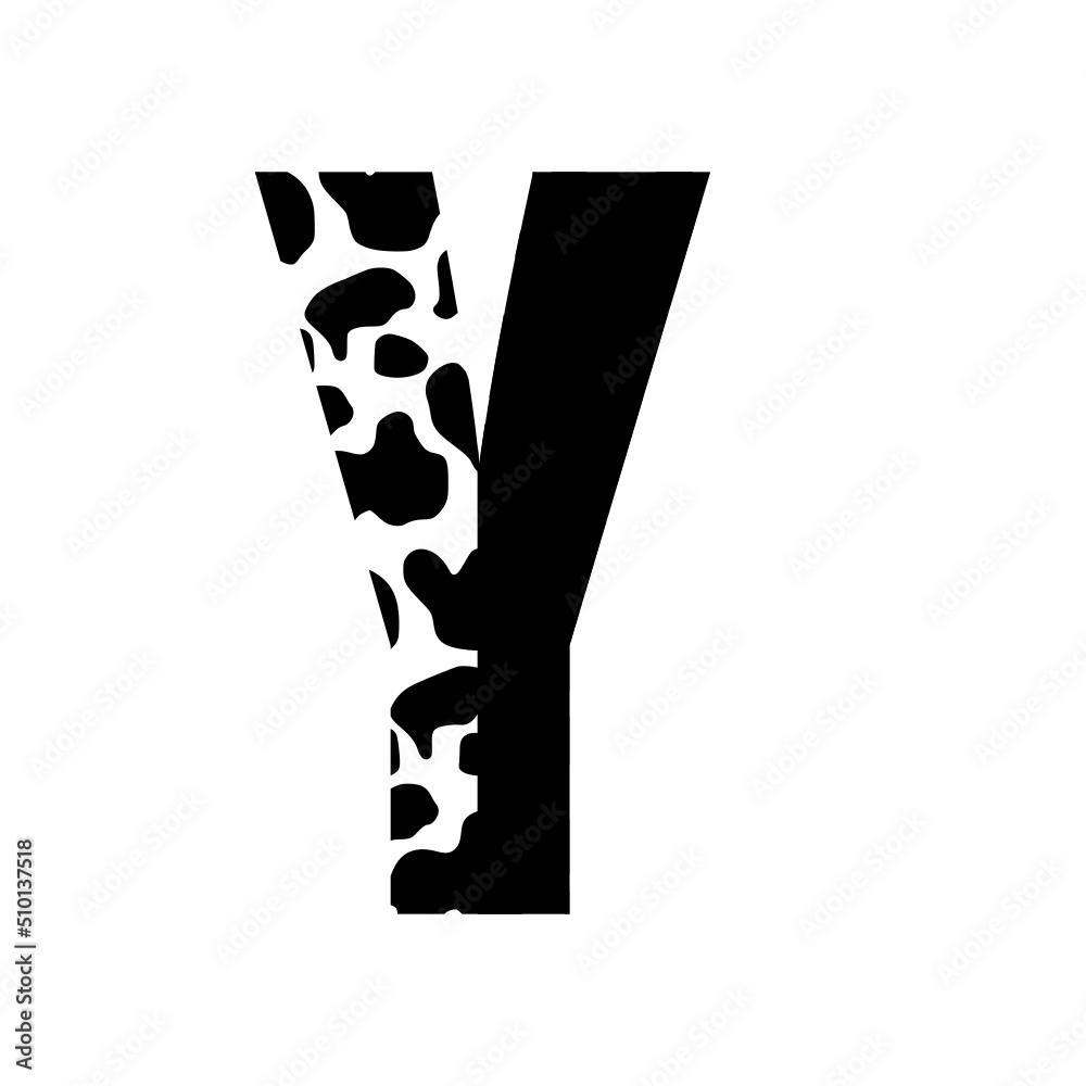 cow print font svg, cow pattern half print font letters alphabet svg