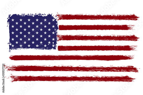 Vector American flage with grunge style.