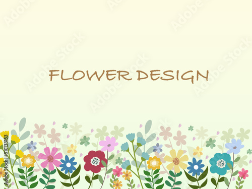 花の手書きのフレーム