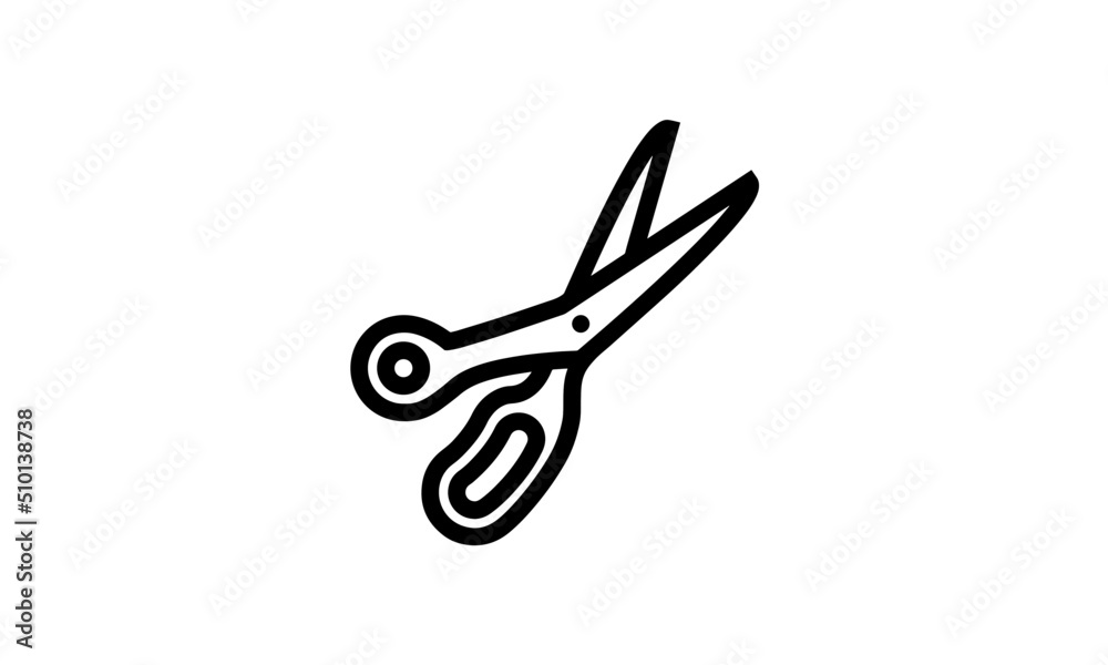 Fototapeta premium cutting icon vector simple outline style with white background