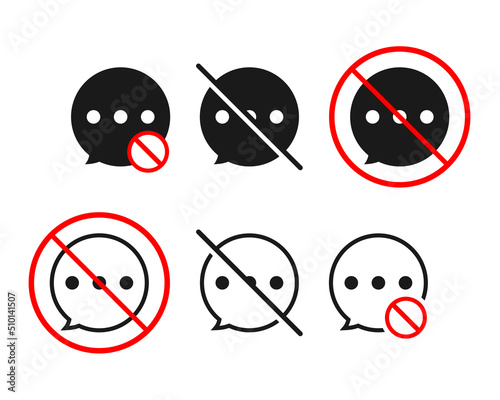 No comment icon. Vector illustration
