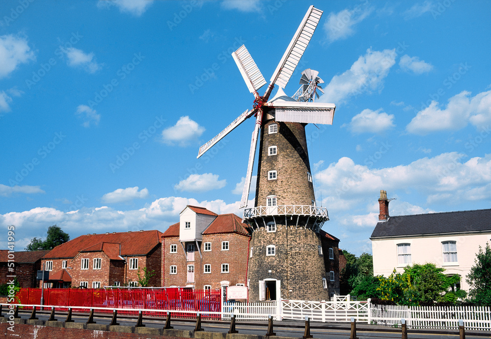 Maud Foster Windmill built in 1819 in the town of Boston, Lincolnshire, England UK