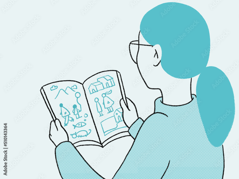 Child reading book with pictures Child reading book with pictures