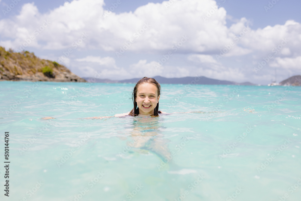 Young girl in an ocean Young girl in an ocean
