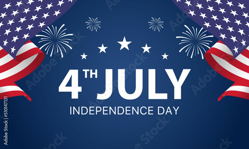 4th of July, USA celebration of Independence day - Banner illustration