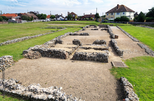 Caister Roman fort in Caister-on-Sea, Norfolk, England. Built around AD 200. A house, Building 1, including hypocaust photo