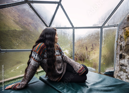 Sky lodges in the andes mountains