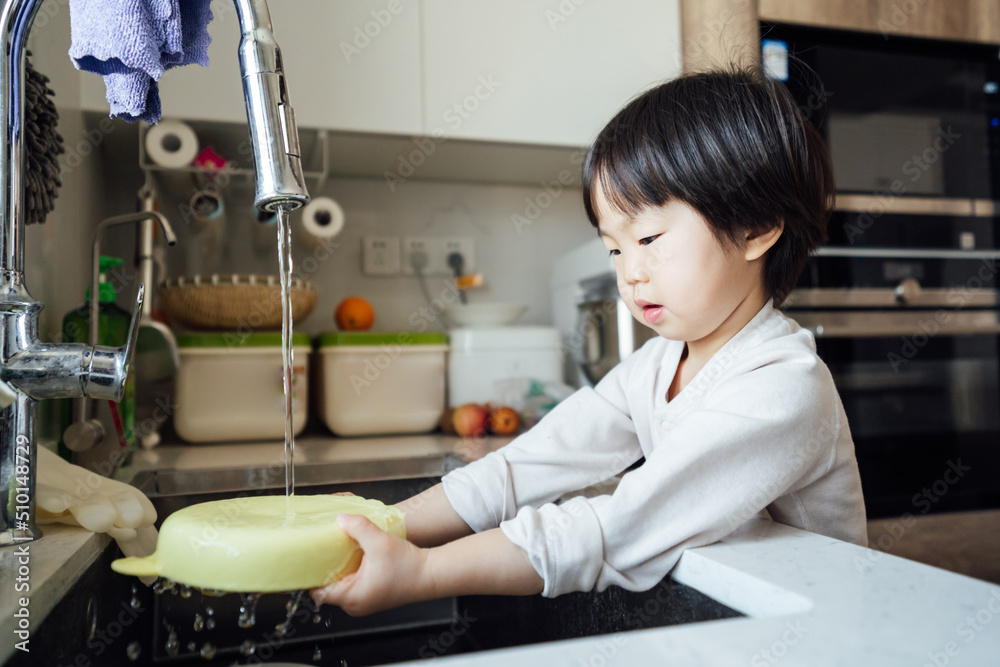 Little Asian girl at home
