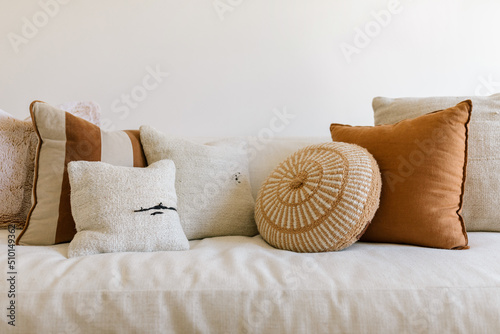 Cozy sofa with cushions photo