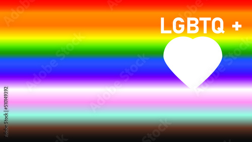 LGBTQ + Flag for the rights of pride and sexuality vector Illustration, screen size 4k