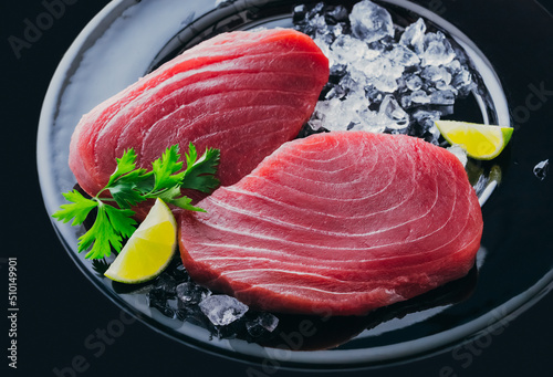 Raw tuna fillet photo