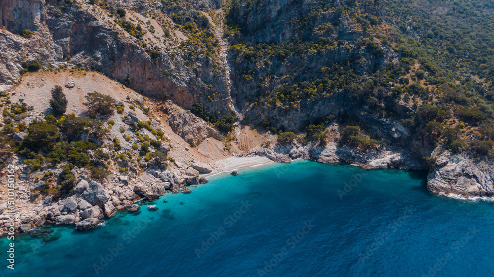 beautiful seacoast in Turkey, drone aerial view beautiful seacoast in Turkey, drone aerial view