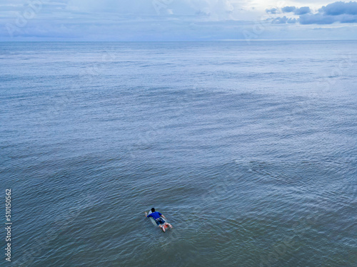 Beautiful aerial view of Surfers in Hermosa Beach - Jaco in Costa Rica © Gian