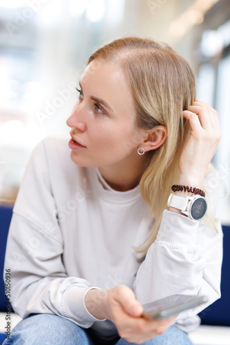 Portrait of consequential female  photo