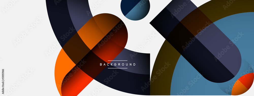 Geometric abstract background. Round shapes, circles, lines composition for wallpaper banner background or landing page Geometric abstract background. Round shapes, circles, lines composition for wallpaper banner background or landing page