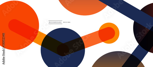 Abstract background. Round dots connected by lines. Trendy techno business template for wallpaper, banner, background or landing