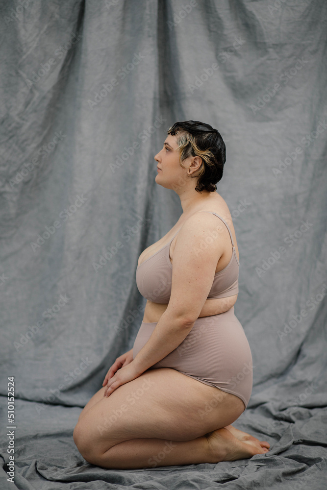 Real woman body positive portrait Real woman body positive portrait