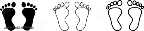 Vector icon illustration material of foot, footprint, sole