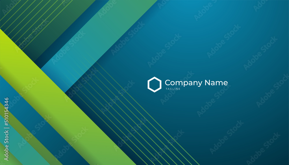 Modern blue and green business card and presentation background design ...
