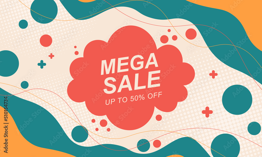 Sale banner background with gradient fluid in paper style and halftone. Sale banner background with gradient fluid in paper style and halftone.