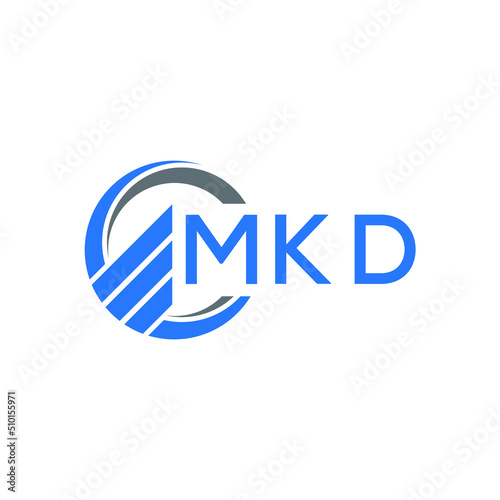 MKD Flat accounting logo design on white  background. MKD creative initials Growth graph letter logo concept. MKD business finance logo design. photo
