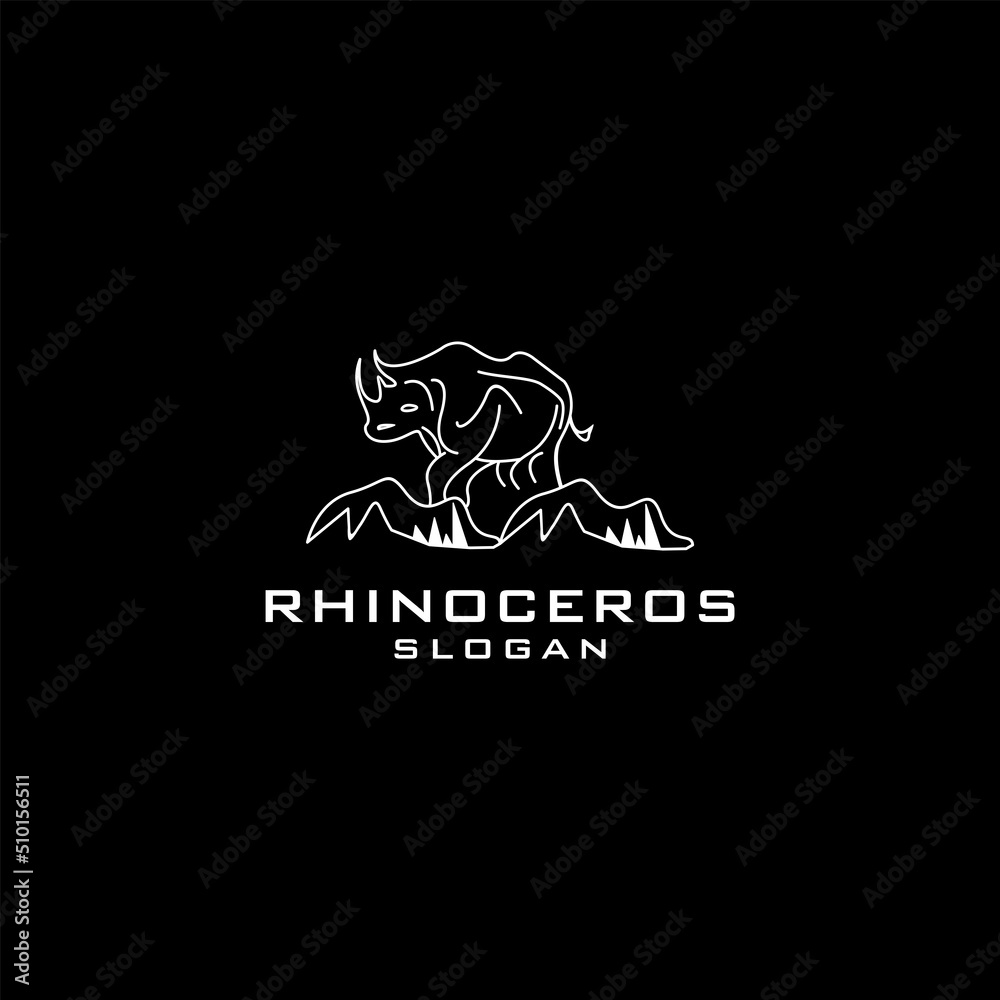 Rhinoceros logo icon design vector 