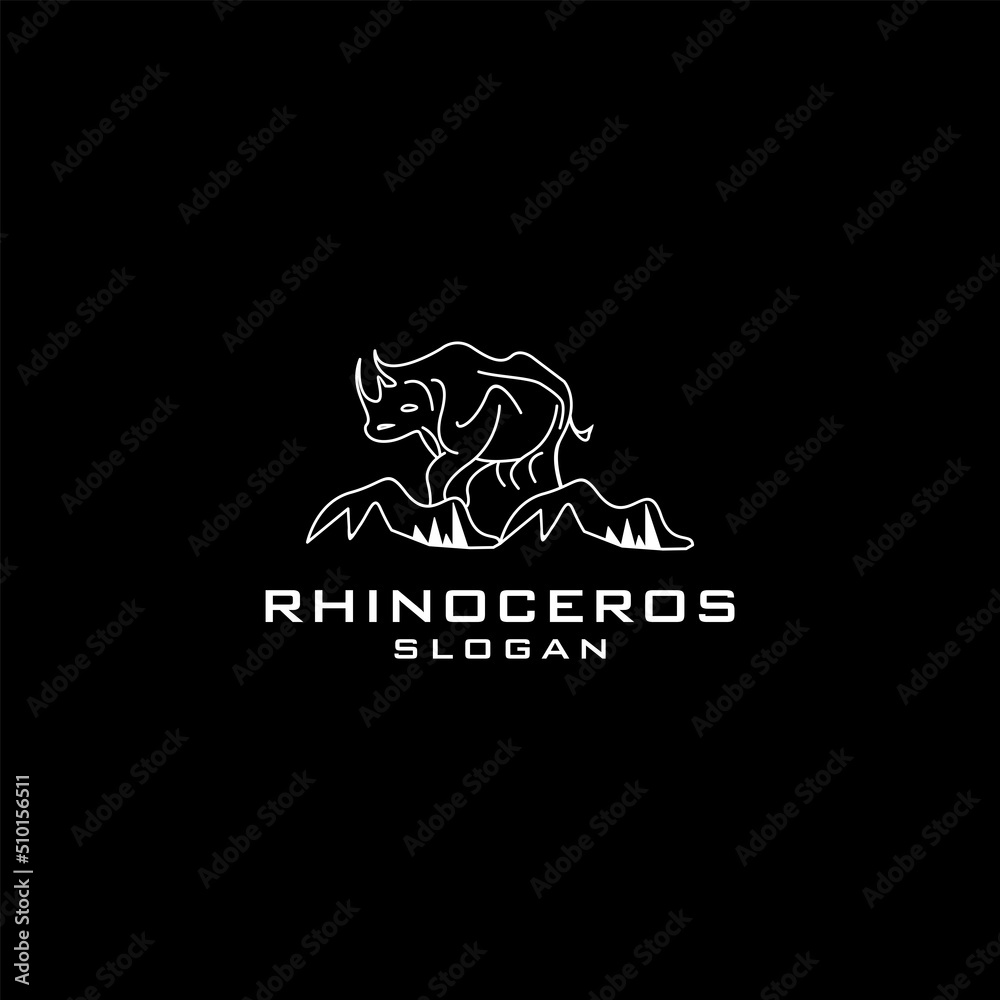 Fototapeta premium Rhinoceros logo icon design vector 