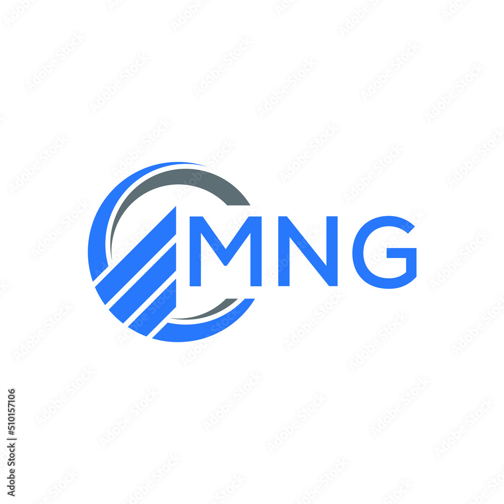 MNG Flat accounting logo design on white  
 background. MNG creative initials Growth graph letter logo concept. MNG business finance logo design.