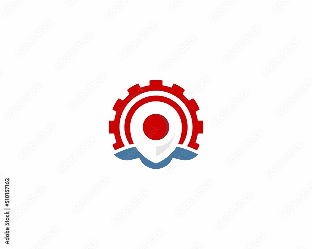 Pin gear industrial vector logo Pin gear industrial vector logo