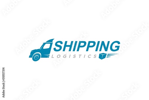 Truck shipping cargo logo design minimalist icon truck company