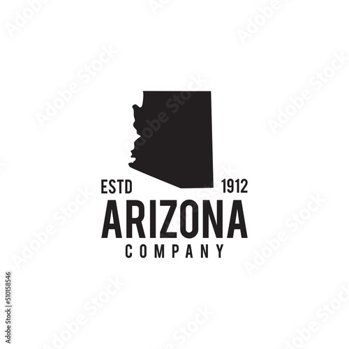 Arizona state outline map logo design