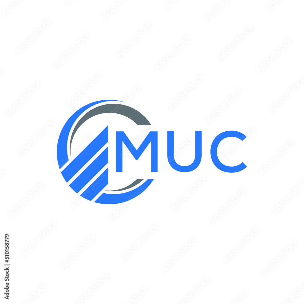 MUC Flat accounting logo design on white background. MUC creative initials Growth graph letter logo concept. MUC business finance logo design. MUC Flat accounting logo design on white background. MUC creative initials Growth graph letter logo concept. MUC business finance logo design.