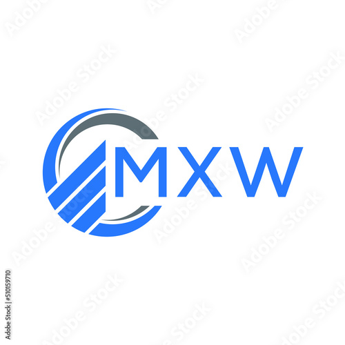 MXW Flat accounting logo design on white background. MXW creative initials Growth graph letter logo concept. MXW business finance logo design.