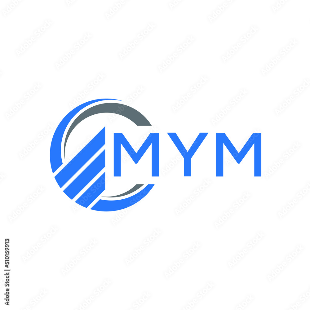 MYM Flat accounting logo design on white  background. MYM creative initials Growth graph letter logo concept. MYM business finance logo design.